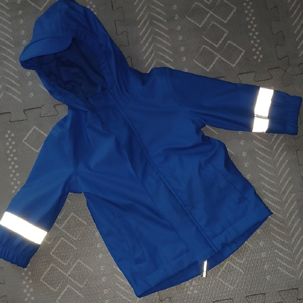 Blue Kids Jacket with Reflective Stripes